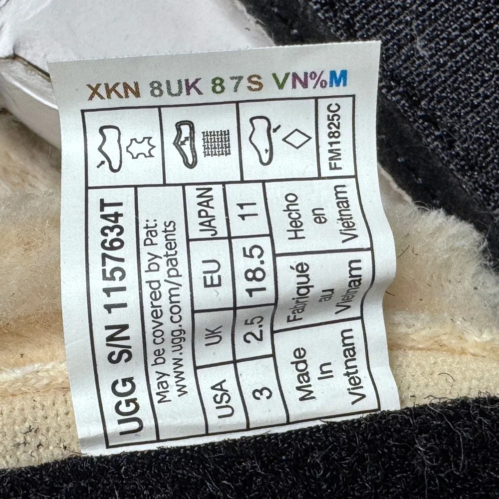 UGG Keelan II Boot Toddler Size 3 Black Suede Shearling Winter Cozy Minimalist